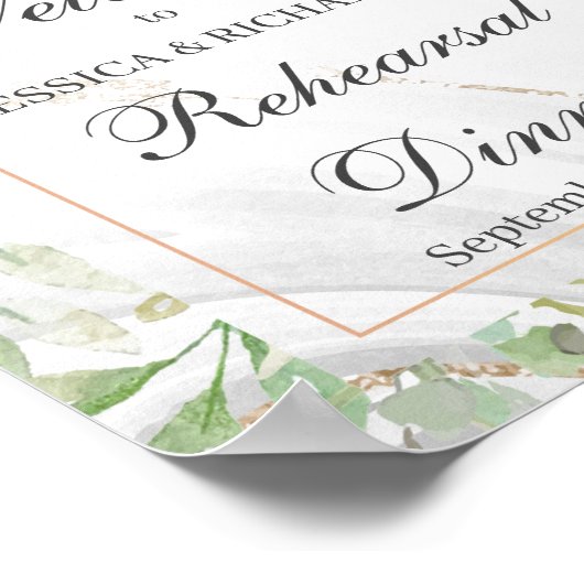 Poster Panneau de l'affiche de bienvenue du dîner de répé (Coin)