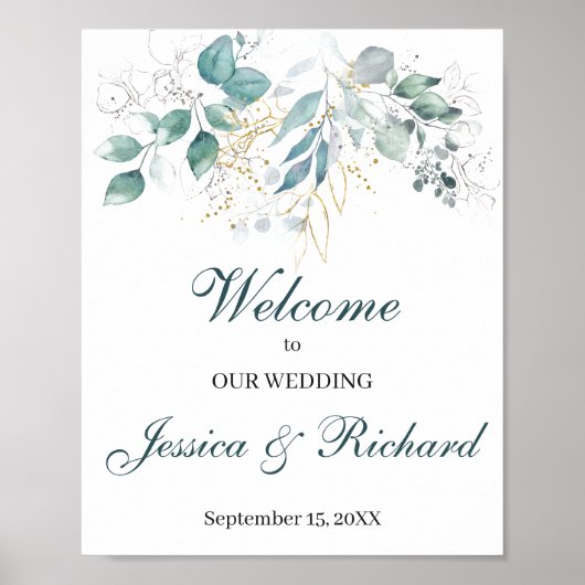 Poster Panneau de l'affiche de bienvenue du mariage (Devant)