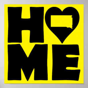 Poster Panneau de l'affiche de l'état du coeur du Dakota 