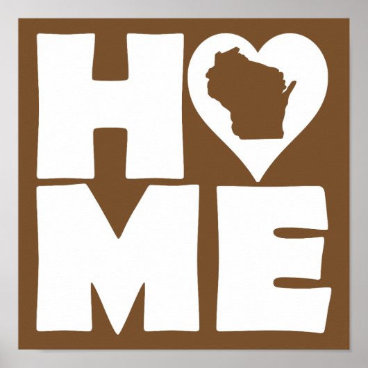 Poster Panneau de l'affiche de l'état du coeur du Wiscons (Devant)