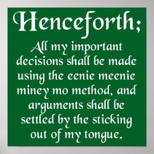 Poster Panneau de l'affiche Eenie Meenie Miney Mo Funny