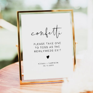 Poster Panneau de lancement de confettis de mariage, Envo