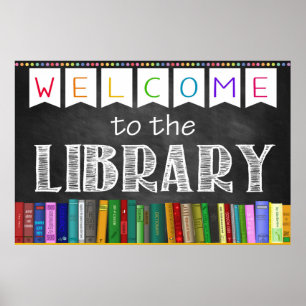 Poster Panneau de l'école de la bibliothèque d'accueil im