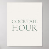 Poster Panneau de l'heure du cocktail de mariage Minimal (Devant)