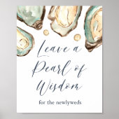 Poster Panneau de l'huître aquarelle "Laisser une perle d (Devant)