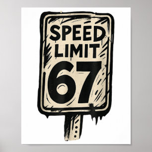 Poster Panneau de limitation de vitesse 67 Génération Alp