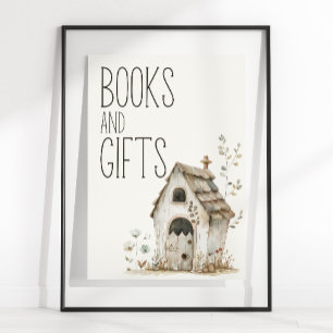 Poster Panneau de livres et cadeaux pour Baby Shower Litt