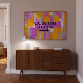 Poster Panneau de localisation personnalisée Préppine Dor