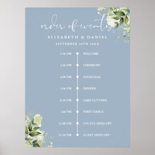 Poster Panneau de l'ordre des événements de mariage avec
