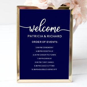Poster Panneau de l'ordre des événements de mariage Ble