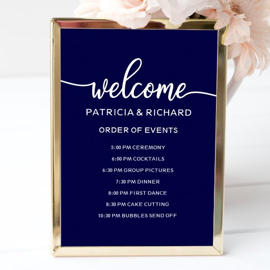 Poster Panneau de l'ordre des événements de mariage | Ble
