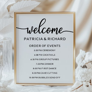 Poster Panneau de l'ordre des événements du mariage Cal