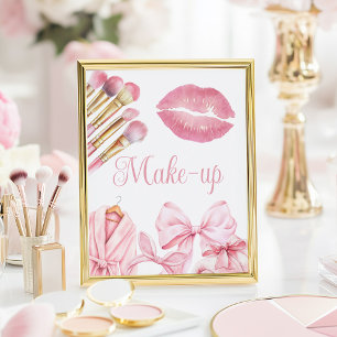 Poster Panneau de Maquillage pour Anniversaire Rose Fête