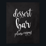 Poster Panneau de mariage 8x10 pour buffet de desserts<br><div class="desc">Un panneau de mariage élégant et moderne, avec le texte "Dessert bar, profitez !" dans une police de caractères script extrovertie, la texture de pinceau ajoute une sensation spontanée et ludique. La couleur de fond peut être personnalisée selon vos besoins et préférences, veuillez me contacter si vous avez une demande...</div>