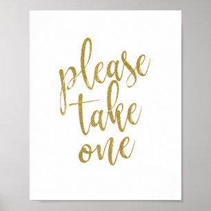 Poster Panneau de mariage 8x10 'Prenez-en un' pailleté