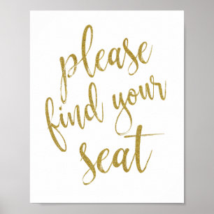 Poster Panneau de mariage 8x10 'Trouvez votre siège' pail