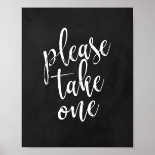 Poster Panneau de mariage 8x10 'Veuillez en prendre un'
