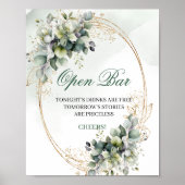 Poster Panneau de mariage à bar ouvert Eucalyptus Vert Po (Devant)