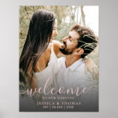 Poster Panneau de mariage à calligraphie moderne en or ro (Devant)