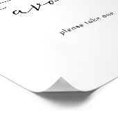 Poster Panneau de mariage à calligraphie noire délicate p (Coin)