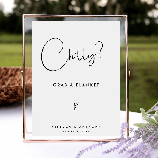 Poster Panneau de mariage à couverture de script élégant