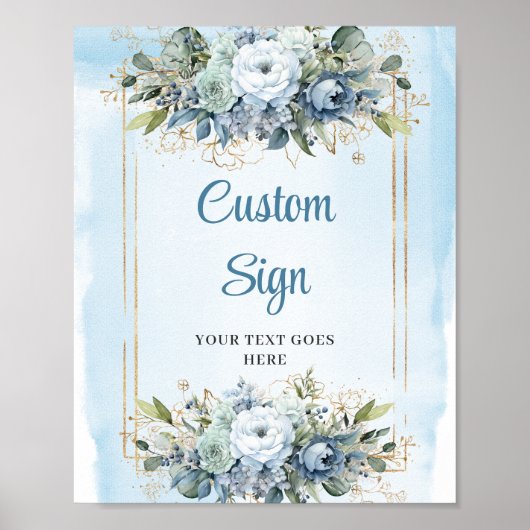 Poster Panneau de mariage à faire soi-même avec fleurs en (Devant)