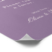 Poster Panneau de mariage à la calligraphie mauve (Coin)