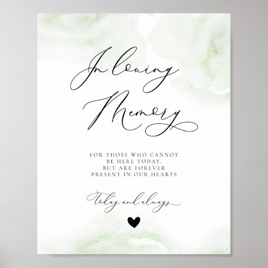 Poster Panneau de mariage à la mémoire avec eucalyptus (Devant)