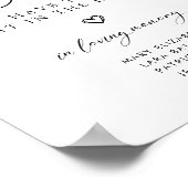 Poster Panneau de mariage à la mémoire avec une écriture (Coin)