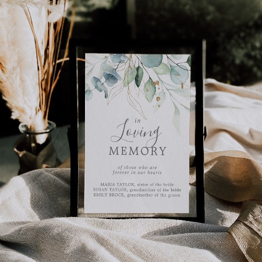 Poster Panneau de mariage à la mémoire de la verdure aéré