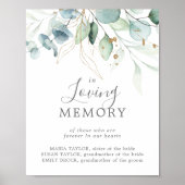 Poster Panneau de mariage à la mémoire de la verdure aéré (Devant)