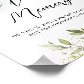 Poster Panneau de mariage à la mémoire de la verdure feui (Coin)