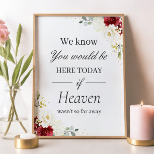 Poster Panneau de mariage à la mémoire de l'amour Fleurs