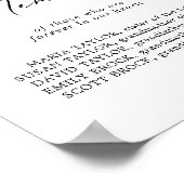 Poster Panneau de mariage à la mémoire délicat (Coin)