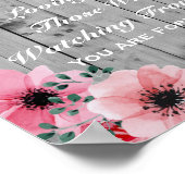 Poster Panneau de mariage à la mémoire | Fleurs en bois r (Coin)