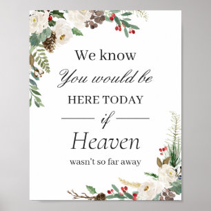 Poster Panneau de mariage à mémoire florale hivernale rus