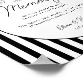 Poster Panneau de mariage à rayures noires et blanches en (Coin)