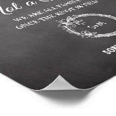 Poster Panneau de mariage à siège noir et blanc (Coin)