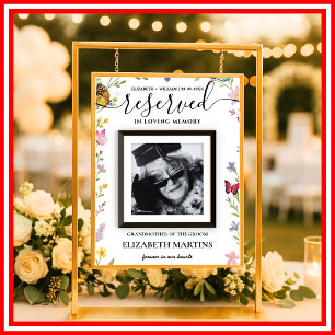 Poster Panneau de mariage à siège réservé Floral Boho pou