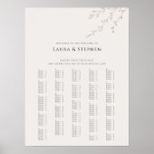 Poster Panneau de mariage alphabétique botanique rustique (Devant)
