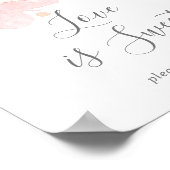 Poster Panneau de mariage amour doux floraison de cerisie (Coin)