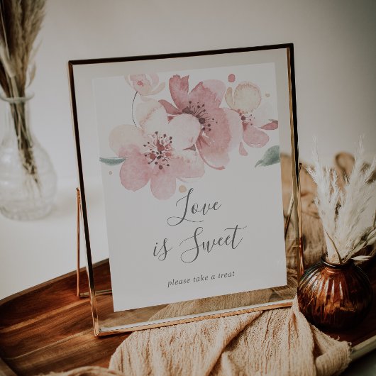 Poster Panneau de mariage amour doux floraison de cerisie