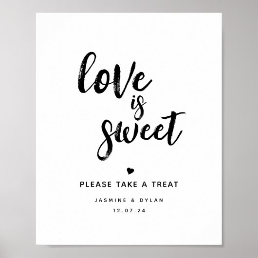 Poster Panneau de mariage amour est doux écriture rustiqu (Devant)