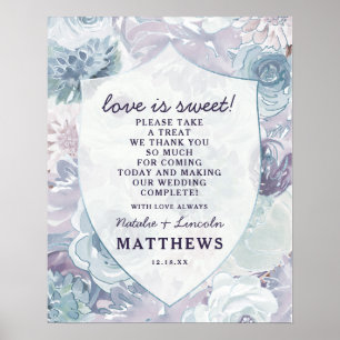 Poster Panneau de mariage Annabelle Vintage Crest Love is