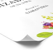 Poster Panneau de mariage aquarelle florale rustique pour (Coin)