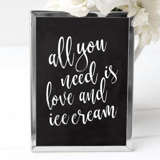 Poster Panneau de mariage ardoise 8x10 station de glace