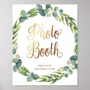 Poster Panneau de mariage au eucalyptus pour photobooth