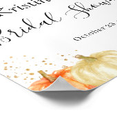 Poster Panneau de Mariage Automnal Fleurs Or Pailleté (Coin)