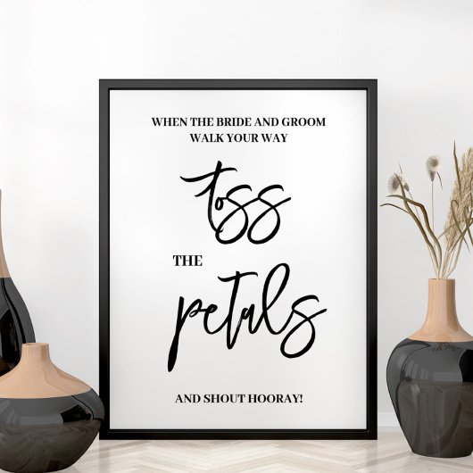 Poster Panneau de mariage aux pétales