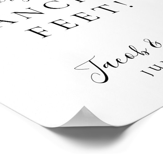 Poster Panneau de mariage aux pieds de danse modernes (Coin)